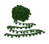 PATIKIL 10 Yard x 1 Inch Pom Pom Ball Fringe Trim, 1 Roll Embroidered Pompoms Trim Ribbon Mini Ball Tassel Lace Accessory for Sewing DIY Crafts Home Curtain Decoration, Olive Green