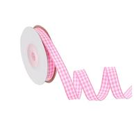 PATIKIL 10 Yard x 3/8 Inch Gingham Ribbon, Plaid Ribbon Nylon Checkered Gift Wrapping Strip for Thanksgiving Bow Wreath Craft Birthday Wedding, Pink