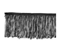 PATIKIL 10 Yards 4 Inch Fringe Trim Tassel Sewing Trim, Polyester Chainette for DIY Craft Clothing Accessories Latin Wedding Dress Lamp Shade Decoration, Black