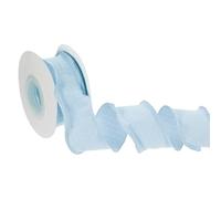 PATIKIL 10 Yards 4cm Ruffle Ribbon, Polyester Micro-Pleated Ribbon Trim Double-Sided Wave Edge Fabric Trimming for Gift Wrapping Bouquet Sewing Wedding Decor DIY, Sky Blue