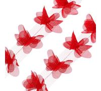 PATIKIL 10 Yards Flower Lace Ribbon, 6cm W Lace Fabric Flower Lace Trim 3D DIY Sewing for Craft Wedding Dress Hat Floral Curtain Trim Embroidered, Red