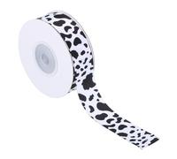 PATIKIL 10 Yards Ribbon for Gift Wrapping, 1pcs 22 mm (7/8inch) Cow Print Ribbons for Crafts Thin Ribbon for Wedding Decoration Gifts Home Coming-Mum Hat Bow, Black White