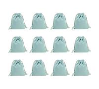 PATIKIL 100% Cotton Reusable Drawstring Bags, 5x6 Inch 12 Pack Multipurpose Washable Cotton Dust Bags, Luggage Organizer, Travel Essentials Storage Pouch, Mint Green