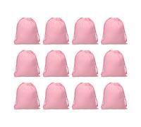 PATIKIL 100% Cotton Reusable Drawstring Bags, 7x10 Inch 12 Pack Multipurpose Washable Cotton Dust Bags, Luggage Organizer, Travel Essentials Storage Pouch, Pink