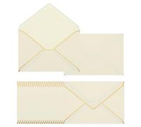 PATIKIL 100 Pack 5 x 7 Envelopes A7 Card Christmas Envelopes V Flap Envelope with Gold Borders for Office Wedding Gift Cards, Invitations, Photos, Graduation (Champagne)