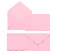 PATIKIL 100 Pack 5 x 7 Envelopes A7 Card Christmas Envelopes V Flap Envelope with Rose Gold Border for Office Wedding Gift Cards, Invitations, Photos, Graduation (Pink)