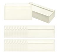 PATIKIL 100 Pack Beige #10 Business Envelopes, Colored Self Seal Letter Size Envelopes for Business Mailing Office Checks Invitation, 24.1 x 10.5 cm