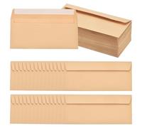 PATIKIL 100 Pack Brown #10 Business Envelopes, Colored Self Seal Letter Size Envelopes for Business Mailing Office Checks Invitation, 24.1 x 10.5 cm