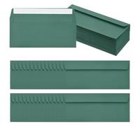 PATIKIL 100 Pack Dark Green #10 Business Envelopes, Colored Self Seal Letter Size Envelopes for Business Mailing Office Checks Invitation, 24.1 x 10.5 cm