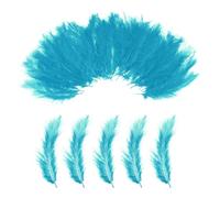 PATIKIL 100 Pack Fluffy Turkey Marabou Feathers,4-6 Inches Lake Blue Natural Turkey Feathers for Crafting Dream Catcher Fringe Trim Fly Tying Party Decorations