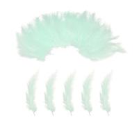 PATIKIL 100 Pack Fluffy Turkey Marabou Feathers,4-6 Inches Pale Green Natural Turkey Feathers for Crafting Dream Catcher Fringe Trim Fly Tying Party Decorations
