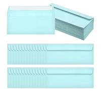 PATIKIL 100 Pack Light Blue #10 Business Envelopes, Colored Self Seal Letter Size Envelopes for Business Mailing Office Checks Invitation, 24.1 x 10.5 cm