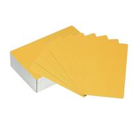 PATIKIL 100 Pack Metal Business Cards Blank, 0.21mm Thick 3.4x2.1 Inch Aluminum Laser Engrave Printable Name Card for Custom DIY, Yellow