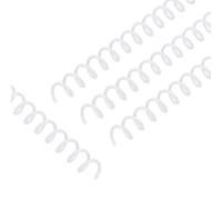 PATIKIL 100 Pack Plastic Spiral Binding Coils, 8mm(5/16") Binding Coils 40 Sheet Capacity Spiral Binder Rings 3:1 Pitch for Office Classroom, White