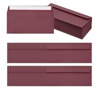 PATIKIL 100 Pack Wine Red #10 Business Envelopes, Colored Self Seal Letter Size Envelopes for Business Mailing Office Checks Invitation, 24.1 x 10.5 cm