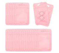 PATIKIL 100 Pcs Anti Tarnish Jewelry Bags, Plastic Zipper Lock Jewelry Pouch for Holding Storage Rings Earrings, 4 x 2.4 Inch, Laser Pink