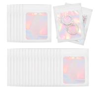 PATIKIL 100 Pcs Anti Tarnish Jewelry Bags, Plastic Zipper Lock Jewelry Pouch for Holding Storage Rings Earrings, 6 x 4 Inch, Laser White