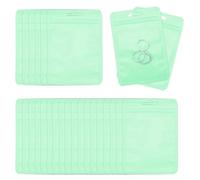 PATIKIL 100 Pcs Anti Tarnish Jewelry Bags, Plastic Zipper Lock Jewelry Pouch for Holding Storage Rings Earrings, 5 x 3.4 Inch, Green