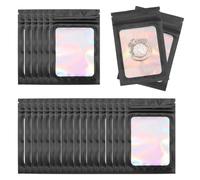 PATIKIL 100 Pcs Anti Tarnish Jewelry Bags, Plastic Zipper Lock Jewelry Pouch for Holding Storage Rings Earrings, 5 x 3 Inch, Laser Black