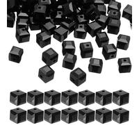 PATIKIL 100 Pcs Black Square Glass Cube Beads, 6mm