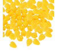 PATIKIL 100 Pcs Coral Flower Beads, 9x7mm Artificial Jasmine Flower Shell Floral Spacer Beads for Jewelry Making DIY Crafts Necklace Bracelet Earring Accessories, Yellow