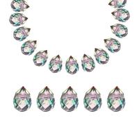 PATIKIL 100 Pcs Faceted Teardrop Crystal Beads,8x10mm Top Drilled Glass Beads Colorful Crystal Shiny Teardrop Dangle Charms for DIY Craft Necklace Bracelet Jewelry Making, Pale Purple