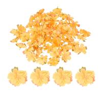 PATIKIL 100 Pcs Fake Silk Flower Heads, 1.6 Inch Artificial Cherry Blossom Faux Flower Heads for DIY Craft Wedding Party Home Wreath Decoration, Orange