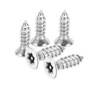 PATIKIL 100 Pcs Flat Head Torx/Star Screws, M3 x 10mm Torx Drive Self Tapping Wood Screws Stainless Steel Countersunk Tamper Proof Screw with T10 Bit for Wood Soft Metal