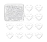 PATIKIL 100 Pcs Heart Shape Paper Clip, Metal Cute Small Paper Clamp Clips for Office Supplies Craft Scrapbook Document Note Sorting, Plastic Coating, White