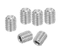 PATIKIL 100 Pcs Hex Socket Grub Screw, M5x6mm Flat Point Grub Bolt 304 Stainless Steel Head Socket Set Screws for Door Handles Light Fixture Repair
