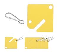 PATIKIL 100 Pcs Key Tags, 1.5" Plastic Hanging Tag Slotted Key Tags Square Blank Writeable Durable with Metal Snap Hooks for Cabinet Boxes Lockers Identifiers Home Garage, Yellow