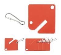 PATIKIL 100 Pcs Key Tags, 1.5" Plastic Hanging Tag Slotted Key Tags Square Blank Writeable Durable with Metal Snap Hooks for Cabinet Boxes Lockers Identifiers Home Garage, Red
