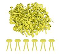 PATIKIL 100 Pcs Paper Brass Fasteners Split Pins Pastel Mini Metal Brads Round Head Plated Fastener for Craft Art Scrapbooking DIY Supplies, Yellow, 8 x 15 mm