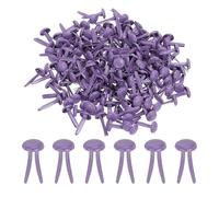 PATIKIL 100 Pcs Paper Brass Fasteners Split Pins Pastel Mini Metal Brads Round Head Plated Fastener for Craft Art Scrapbooking DIY Supplies, Purple, 8 x 15 mm
