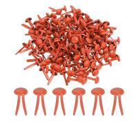 PATIKIL 100 Pcs Paper Brass Fasteners Split Pins Pastel Mini Metal Brads Round Head Plated Fastener for Craft Art Scrapbooking DIY Supplies, Orange, 8 x 15 mm