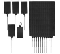 PATIKIL 100 Pcs Plastic Tags, Hanging Label Tags Blank Zip Ties Writable Waterproof Storage Key Signs for Labeling Shipping Marking Identification Inventory, 105x65mm, Black