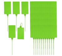 PATIKIL 100 Pcs Plastic Tags, Hanging Label Tags Blank Zip Ties Writable Waterproof Storage Key Signs for Labeling Shipping Marking Identification Inventory, 105x65mm, Green