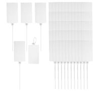 PATIKIL 100 Pcs Plastic Tags, Hanging Label Tags Blank Zip Ties Writable Waterproof Storage Key Signs for Labeling Shipping Marking Identification Inventory, 105x65mm, White