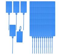 PATIKIL 100 Pcs Plastic Tags, Hanging Label Tags Blank Zip Ties Writable Waterproof Storage Key Signs for Labeling Shipping Marking Identification Inventory, 100x60mm, Light Blue