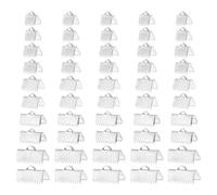 PATIKIL 100 Pcs Ribbon Crimp Ends, 6/8/10/13/16mm Cord Ends Bracelet Pinch Clamp, Bookmark Leather Fastener Clasps for Jewelry Making Craft Supplies, Light Silver