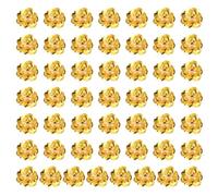 PATIKIL 100 Pcs Sequin Bead Flowers Patches, 0.8"/2cm Flowers Applique with Crystal Beaded Sew on Cloth Patch for Dress Garment Shoes Bags Accessory DIY Clothes Craft, Yellow