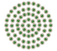 PATIKIL 100 Pcs Sew on Rhinestones Crystals 10mm 2 Layers Sewing Sunflower Flower Claw Rhinestones Crystals Glass Gems Metal Base for Wedding Dress Clothes Crafts Decoration, Light Green