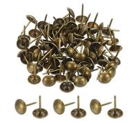 PATIKIL 100 Pcs Upholstery Tacks 0.51" x 3/8" Head Dia Vintage Thumb Nails Pins Round Head Metal Push Tack Pin for DIY Furniture Sofa Chair Decor