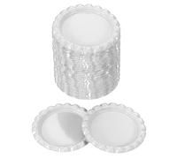 PATIKIL 100 Pieces Bottle Caps for Crafts, 1 Inch Decorative Double Sides Printed Flat Bottle Caps Bulk for DIY Pendants Scrapbooks Badge, White