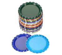 PATIKIL 100 Pieces Bottle Caps for Crafts, 1 Inch Decorative Double Sides Printed Flat Bottle Caps Bulk for DIY Pendants Scrapbooks Badge, Mixed Colors