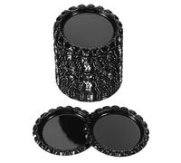 PATIKIL 100 Pieces Bottle Caps for Crafts, 1 Inch Decorative Double Sides Printed Flat Bottle Caps Bulk for DIY Pendants Scrapbooks Badge, Black