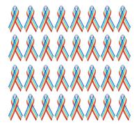 PATIKIL 100 Pieces Rainbow Polyester Ribbon Satin Pins, Awareness Ribbon Satin with Safety Pins