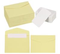 PATIKIL 100 Set Mini Envelopes with Blank Cards, 4.5x3.2 Blank Note Cards and Envelopes for Gift Wedding Invitation Graduation Holiday Thanksgiving Day Christmas, Light Yellow