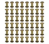 PATIKIL 100 Sets Chicago Screws, M5x12mm Chicago Screws Phillips Binding Post Screw Bolts Leather Rivets Fasteners Connectors Steel for Leather Belt Scrapbook Photo Albums, Brown