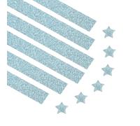 PATIKIL 100 Sheets Glittering Origami Star Paper Strips, Lucky Star Paper Strips Sparkling Decorative Folding Strip for DIY Art Crafts Handmade Project, Shiny Light Blue